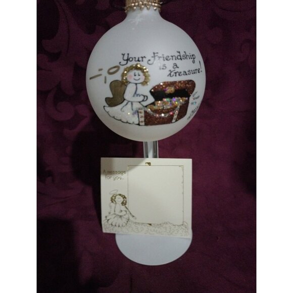 Heart Gifts Teresa Thibault Hand Painted SIGNED Your Friendship Is A Treasure 3" - Picture 4 of 9